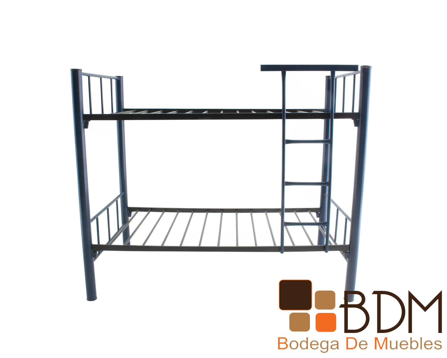 Litera Tubular Individual Moderna Negro Con Azul Bodega De Muebles