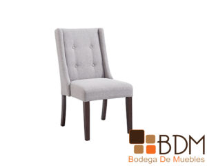 Silla para comedor en madera color nogal tapiz gris - Bodega de muebles Silla para comedor en madera color nogal tapiz gris - Bodega de muebles